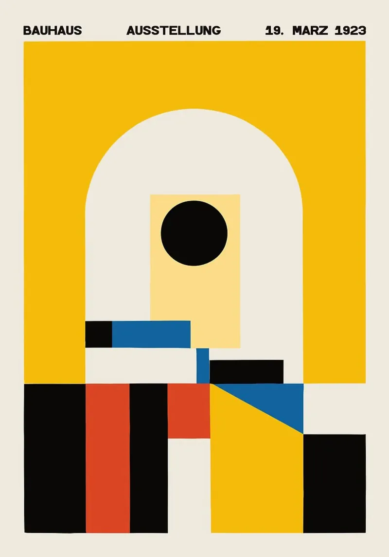 poster bauhaus forme geometriche pellicola backlit da Dale Edward YoungJr