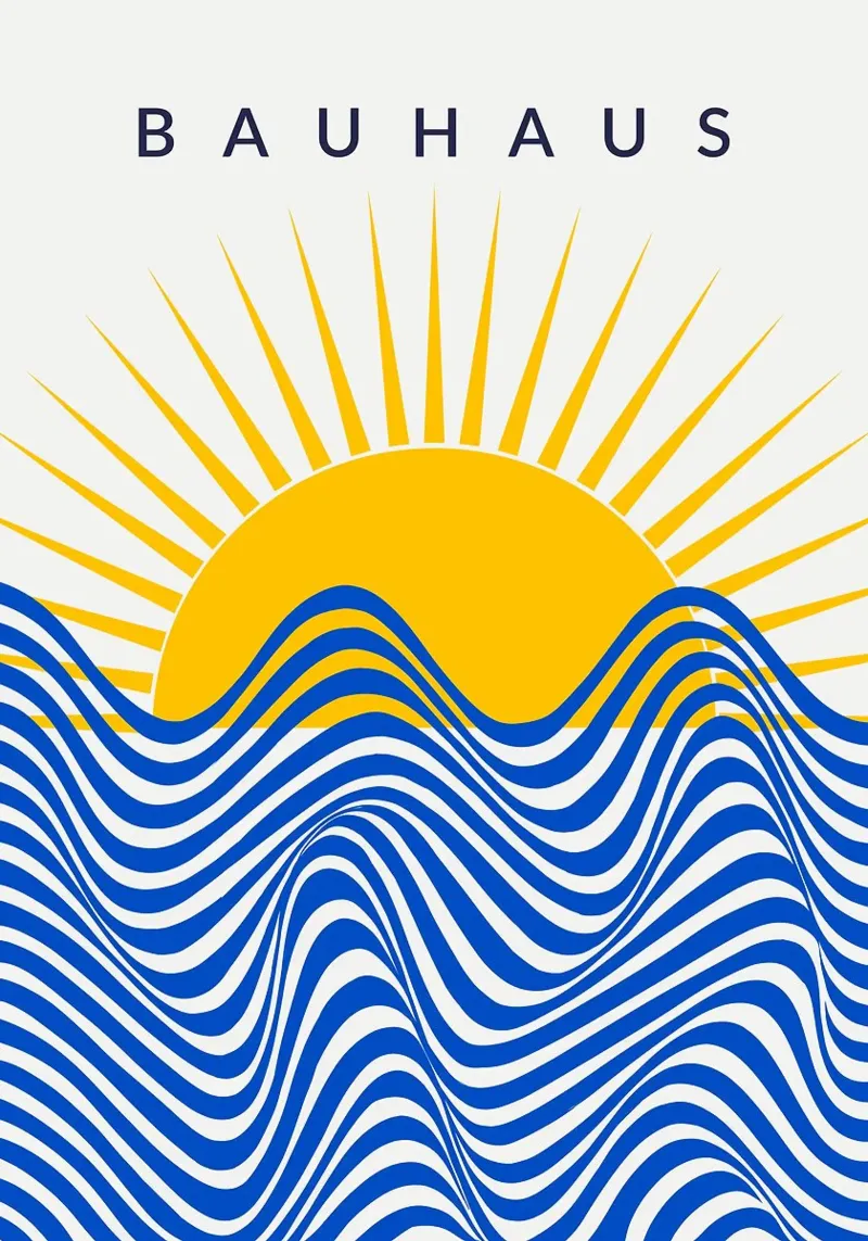 bauhaus sun sunrise waves hahnemühle de Dale Edward YoungJr