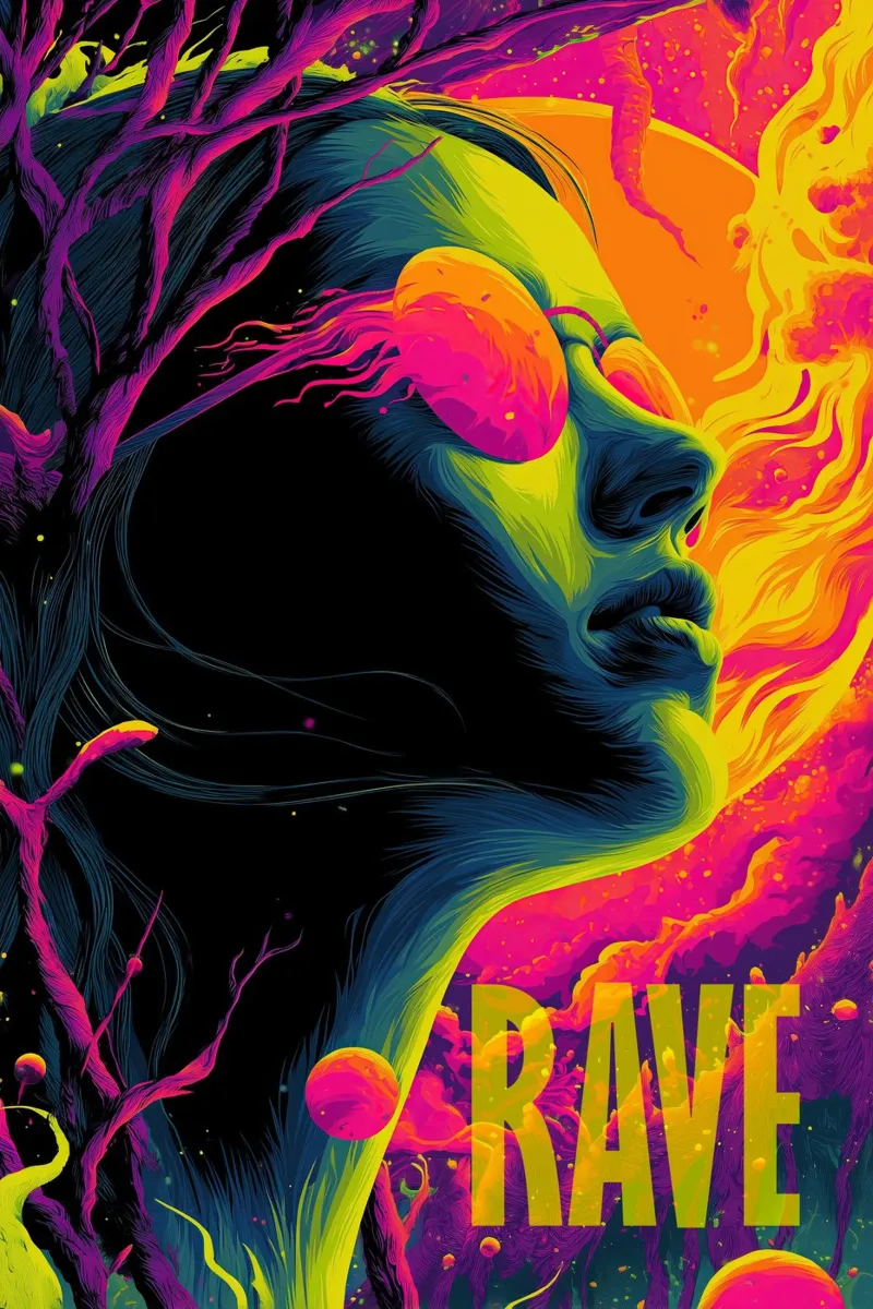 The Fire Of RAVE | Psychedelic Graphics Poster von Autofocus