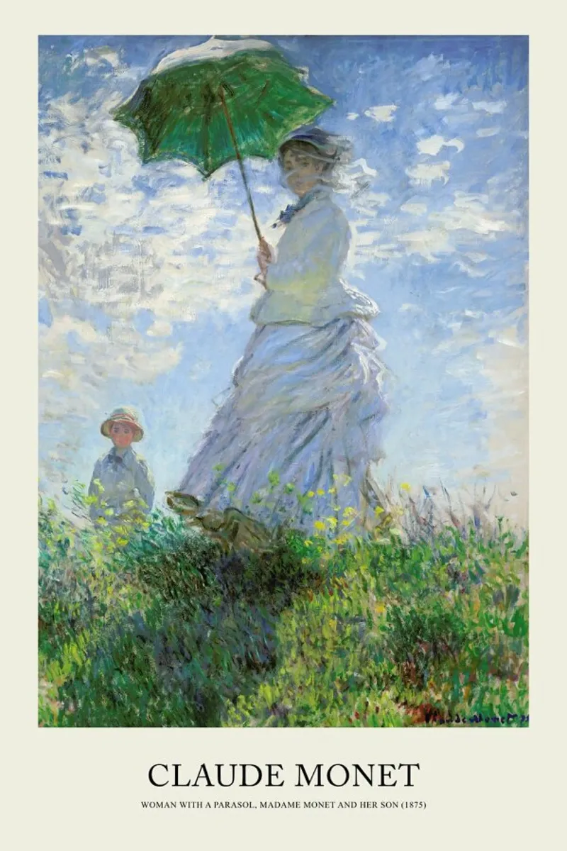 Monet - Woman with a Parasol pellicola backlit da Vintage by JUNIQE