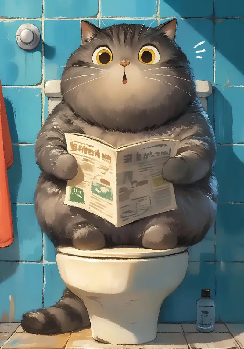 gato inodoro periódico baño hahnemühle de Kirsten C Nolan