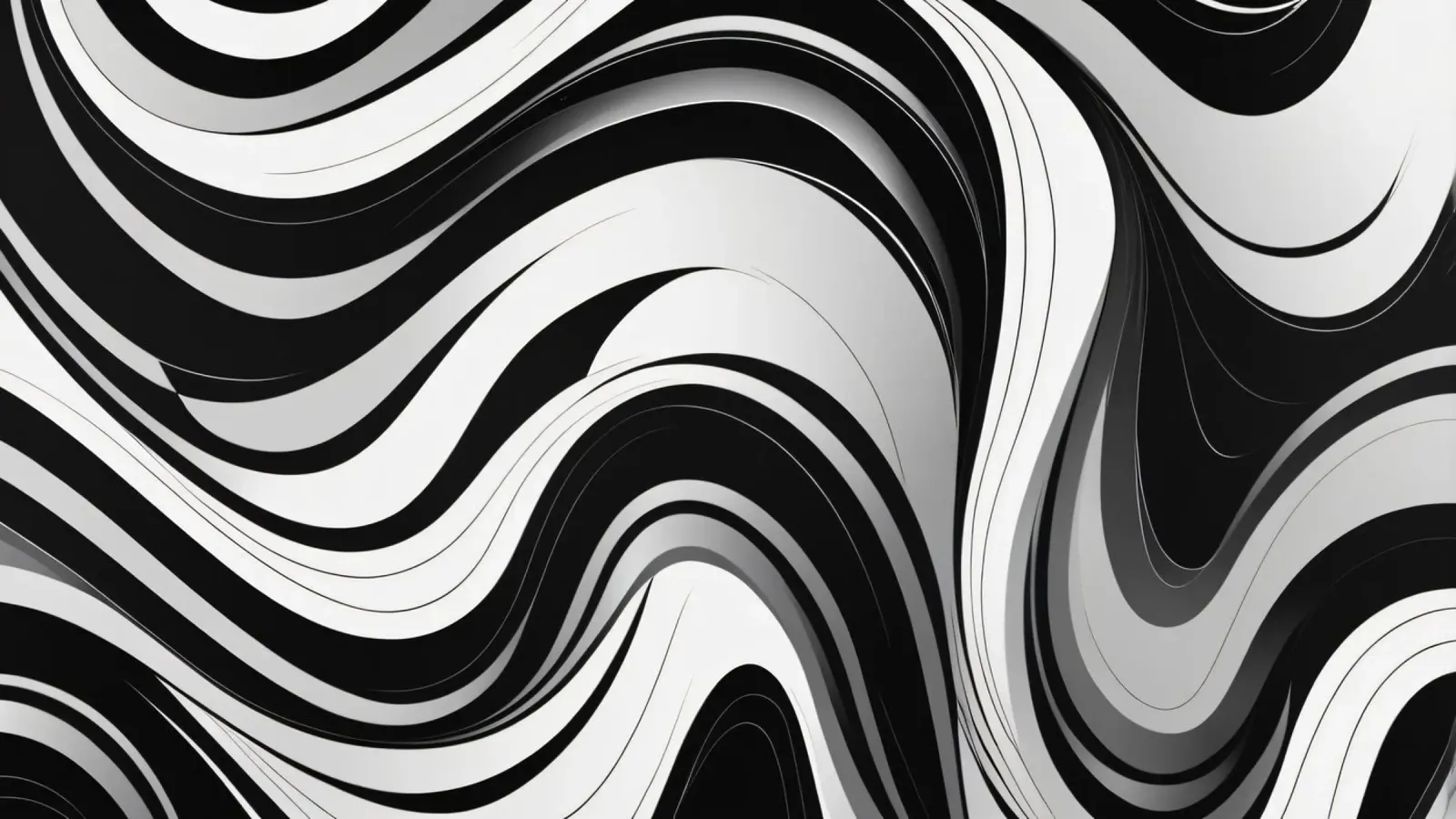 Dessin abstrait tourbillonnant en noir et blanc avec des lignes dynamiques toile de DesignDoodle