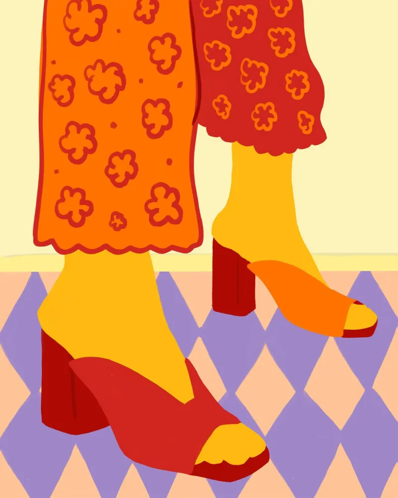 Dancing Across Checkered Dreams canvas by Kintsugi99