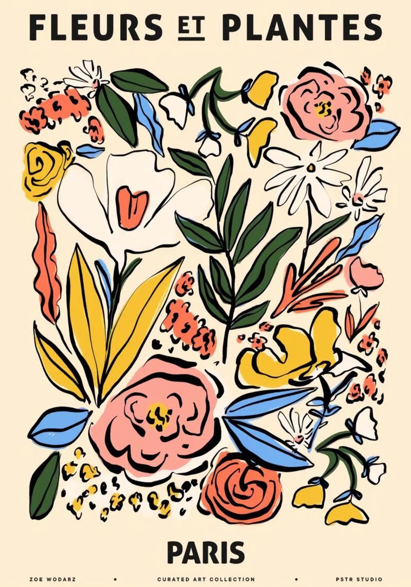 Zoe Wodarz - Fiori e piante di Parigi poster da Matisse Lovers