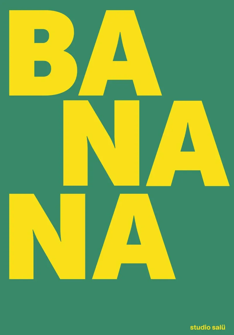 BANANA GREEN poster con telaio in plastica da studio salü
