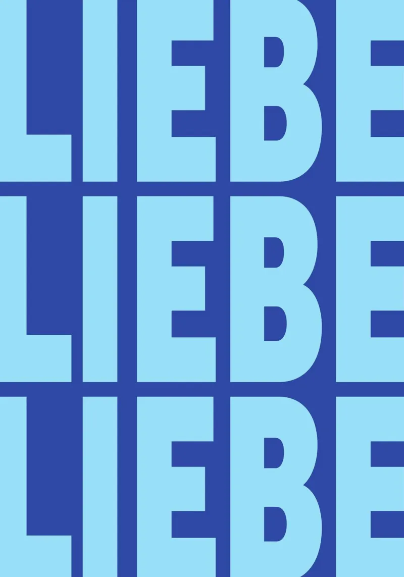 LIEBE LIEBE LIEBE in blau plexiglass da studio salü