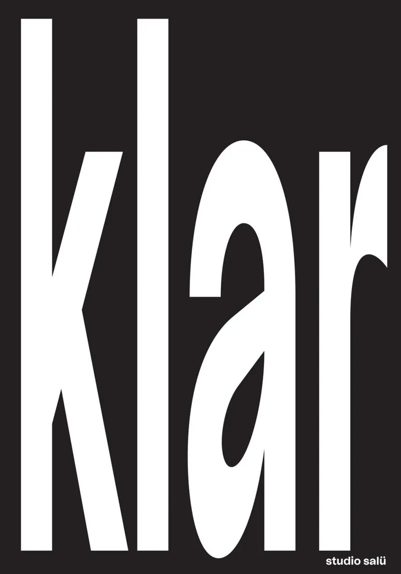 Typo »klar« schwarz-weiss poster da studio salü