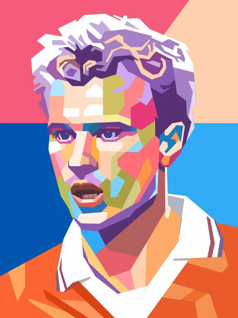 Dennis Bergkamp, iconico giocatore di calcio pellicola backlit da Hantamrata