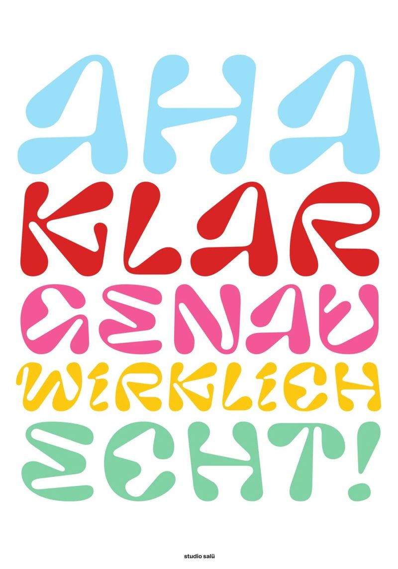Typo »Aha, klar…« Poster von studio salü