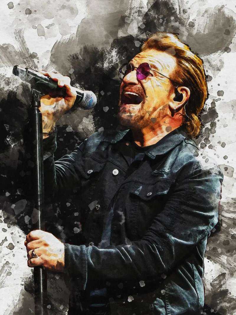 Smudge Portrait Bono U2 hahnemühle by Gunawan Rb