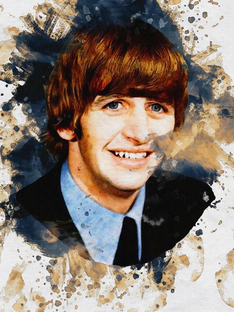 Mancha de retrato Ringo Starr metacrilato de Gunawan Rb