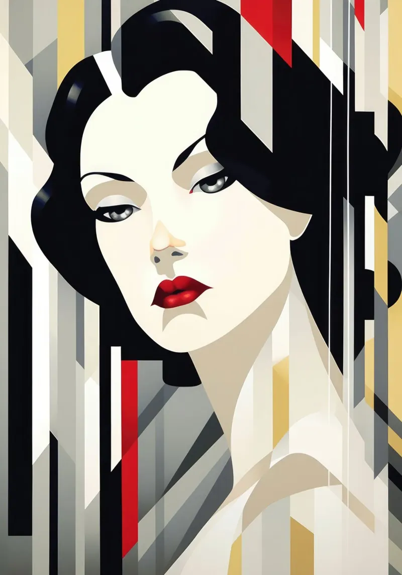 Art Deco Frau Leinwand von Artful Muse