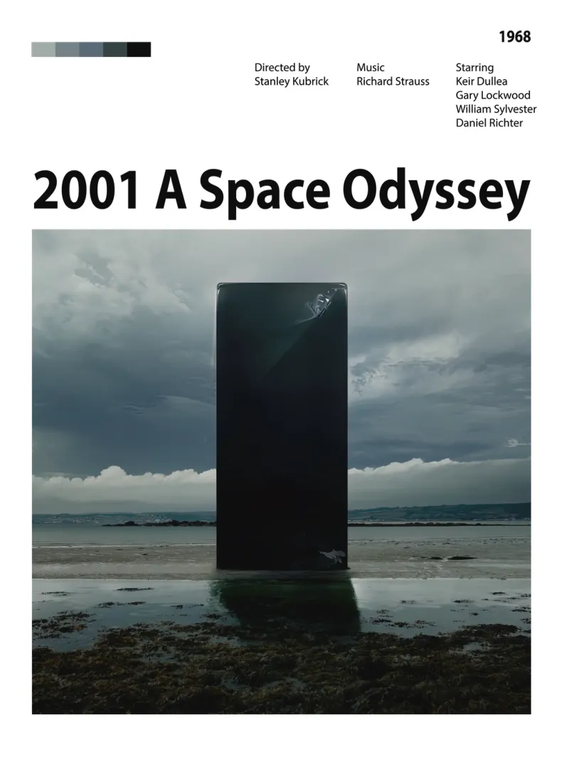 2001: Odissea nello spazio poster con telaio in alluminio da 🎞 The Movie Wall