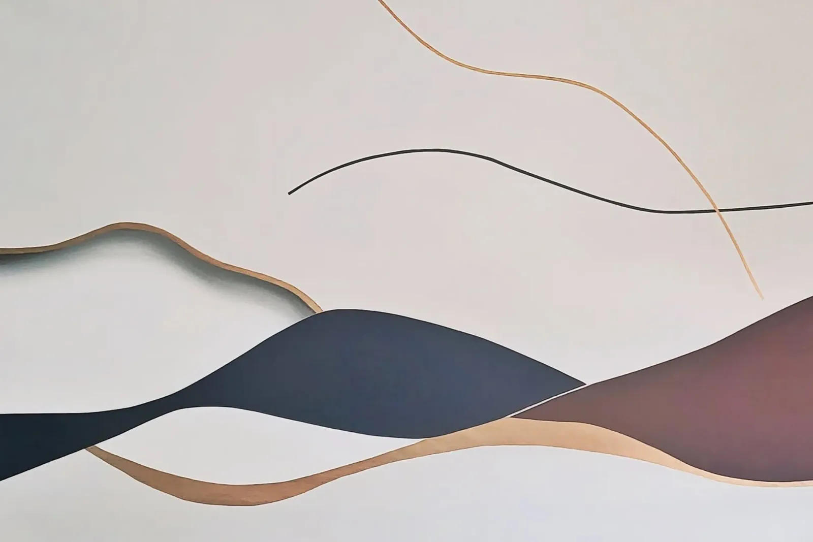 Abstracte golven in zachte aardetinten hahnemühle van Artbyvo