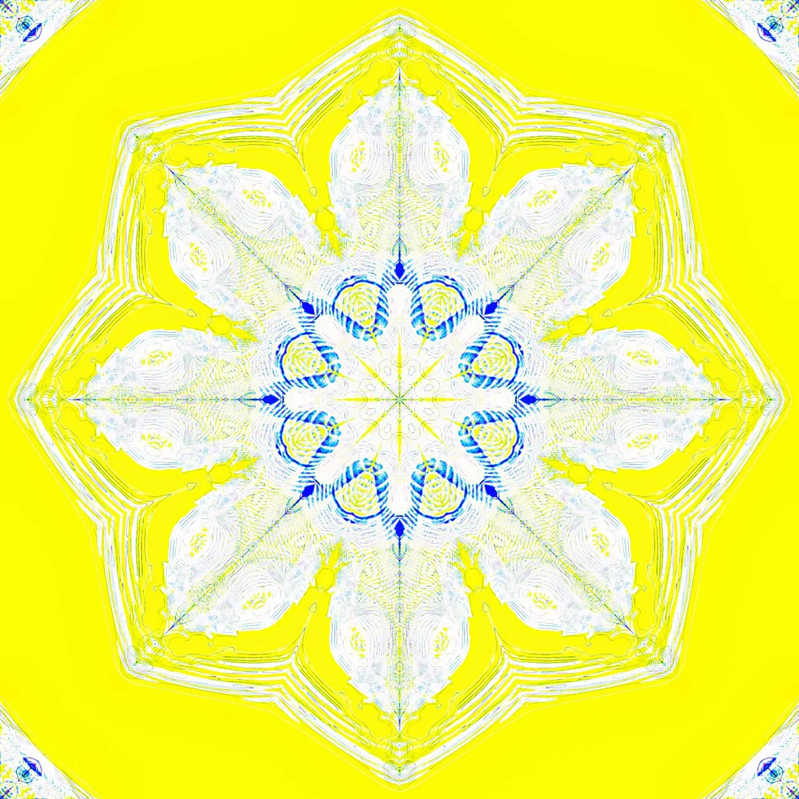 Caleidoscopio - Astratto in giallo/turchese pellicola backlit da Gürsel Yesil Digital Art