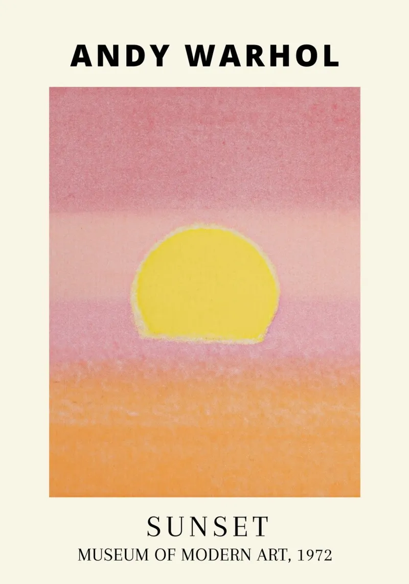 Poster del museo Pop Art Andy Warhol Sunset 1972 tela con Cornice a cassetta da NorwesClub