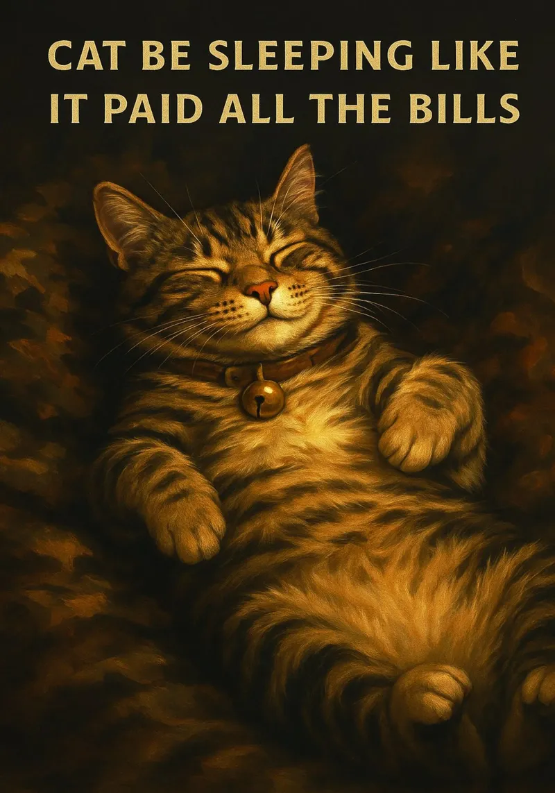 Funny Sleeping Lazy Cat Humor canvas by the gondals