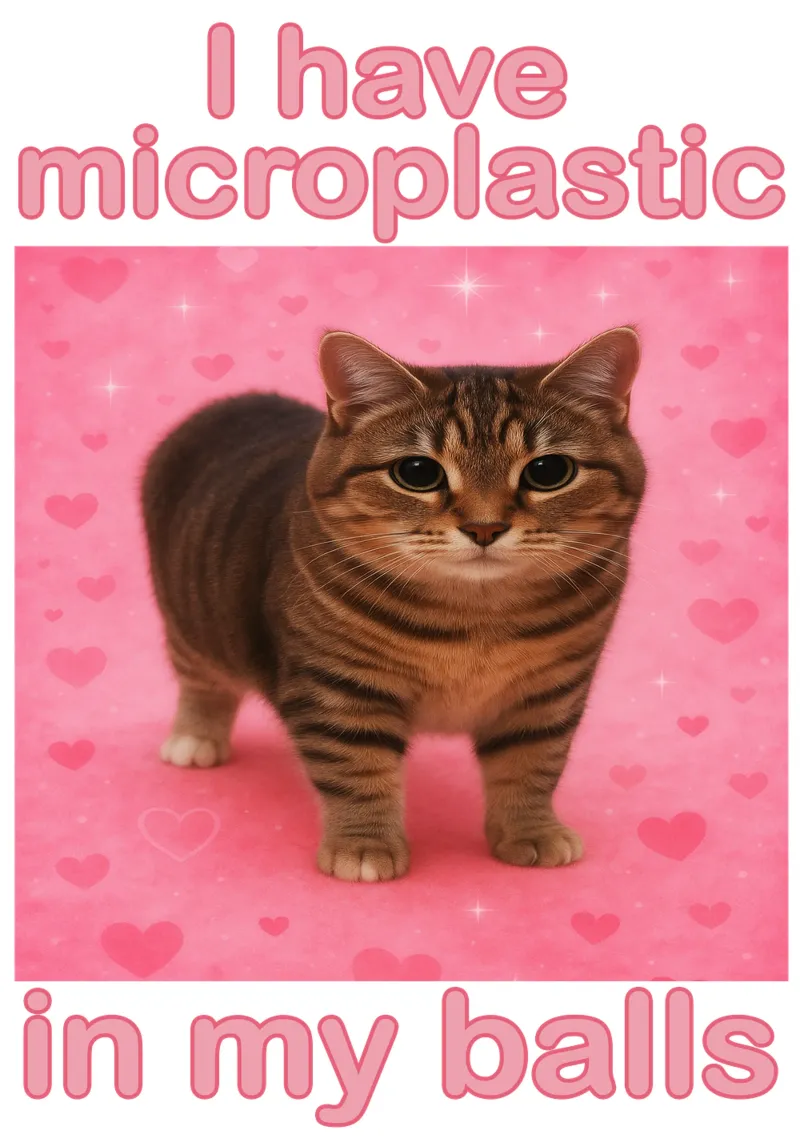 I Have Microplastics in my Balls Divertente disegno artistico di un gatto pellicola backlit da the gondals