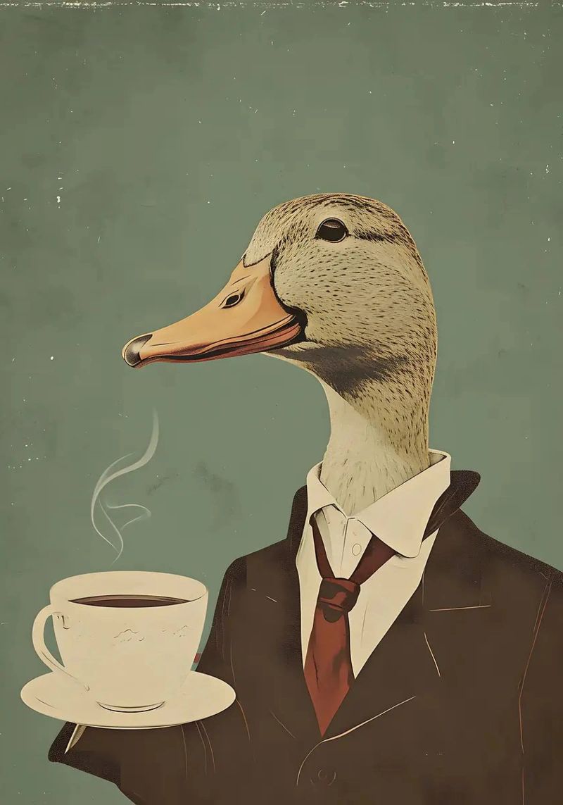 tazza da caffè con testa d'anatra poster da RJ Peterson-Animal