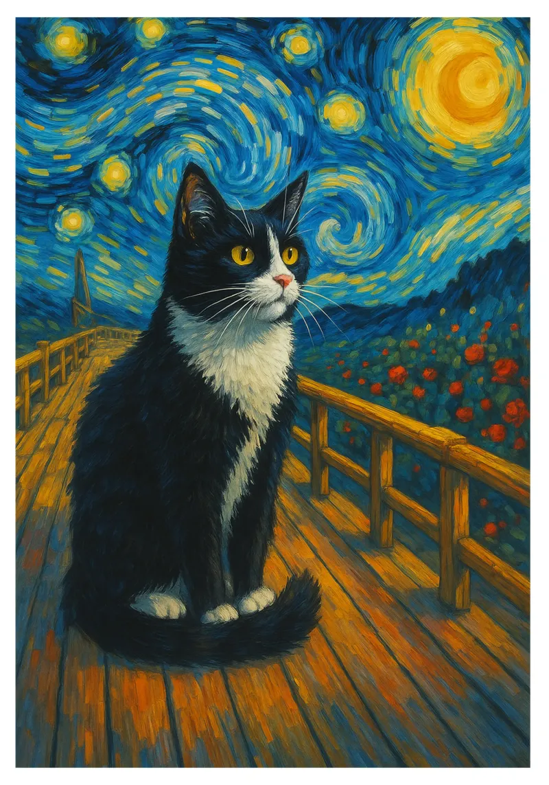 Sternennacht Katze lustiges Kunstdesign Acryl-Glas von the gondals