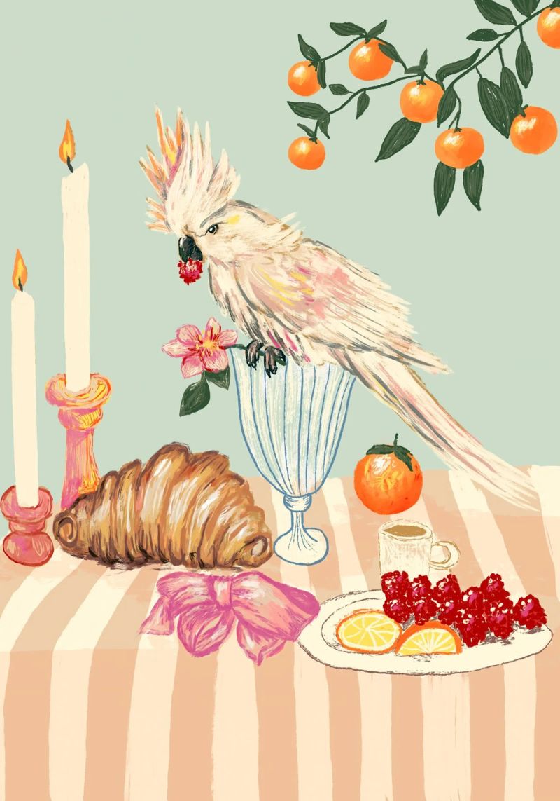 Breakfast with bird Poster von Studio Dolci