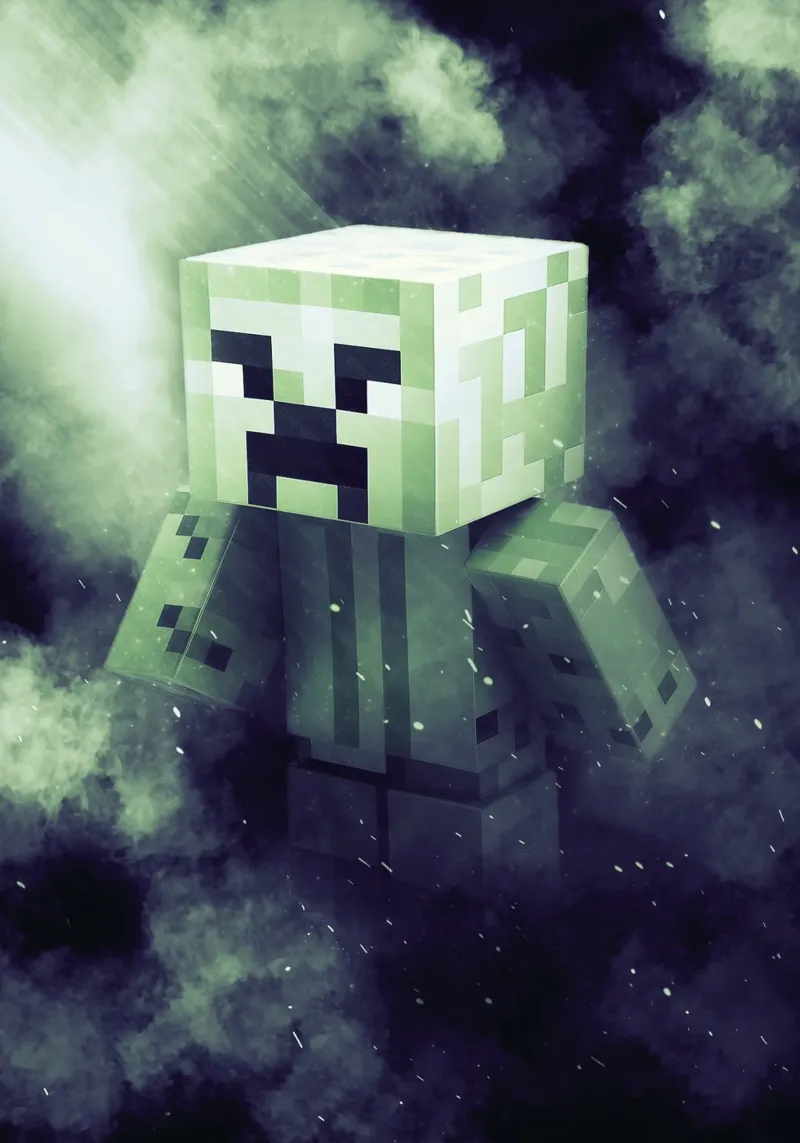 creeper minecraft pellicola backlit da FreeArtStudio