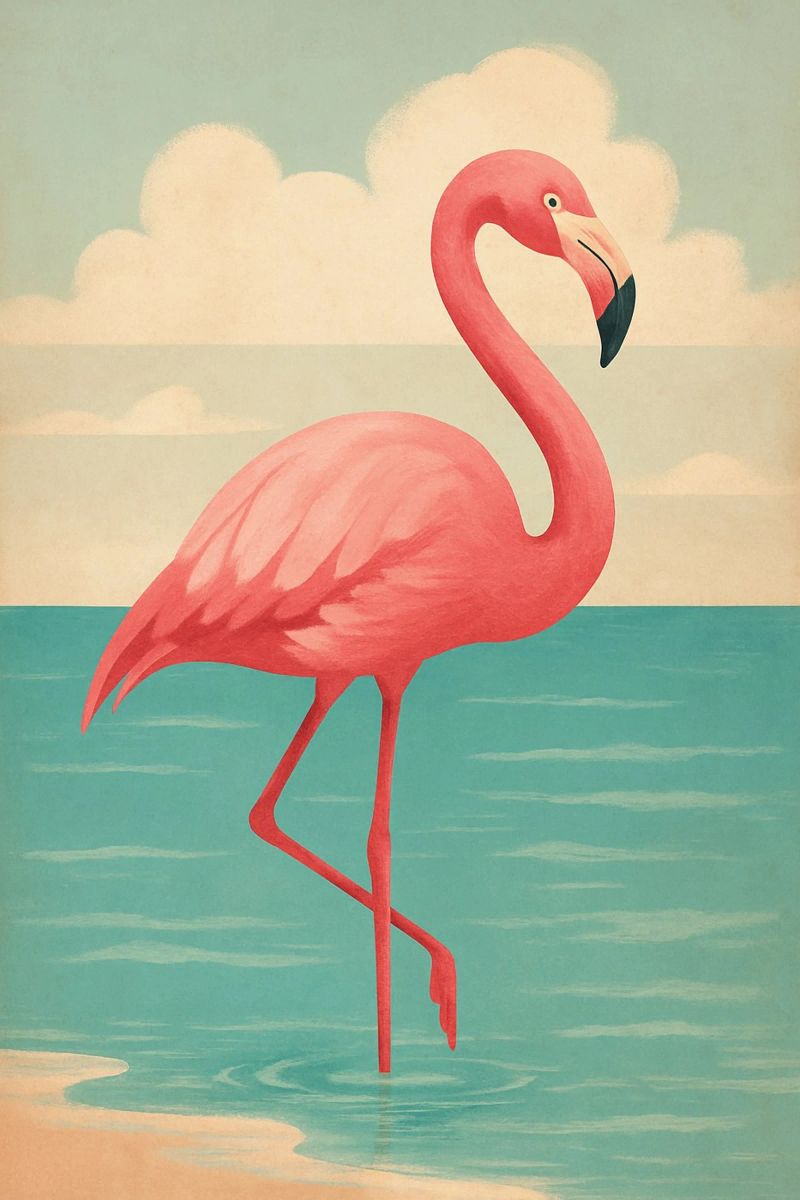 Flamingo Beachy Decor Coastal Vibes Poster von Mosaic Dialogue