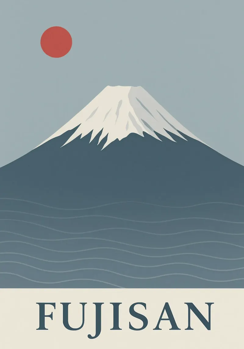 Mount Fuji Japanese Wall Art Fujisan Poster canvas by Mosaic Dialogue