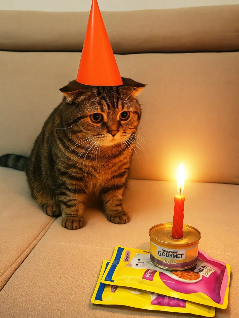 Triste compleanno del gatto Meme Art Design pellicola backlit da the gondils