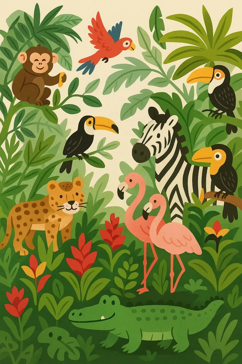 Amici della giungla III carta hahnemühle da Tiny Tails & Stripes