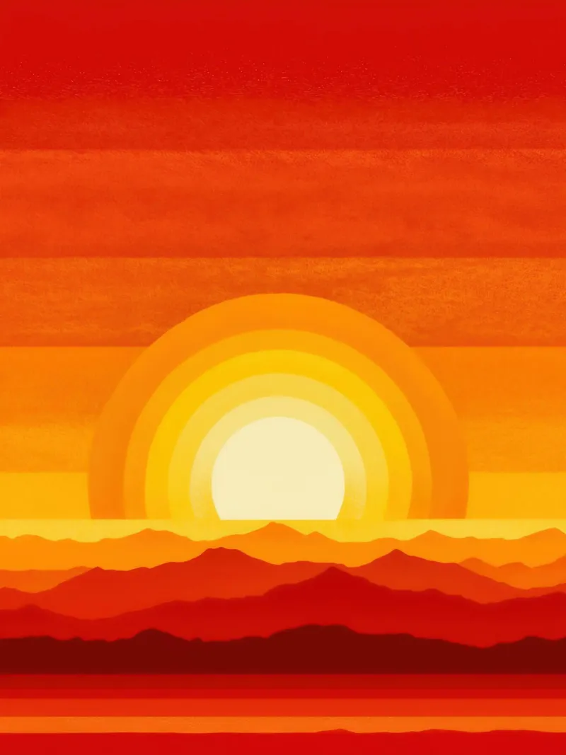Simplement du soleil | Design abstrait rouge-orange-jaune hahnemühle de Autofocus