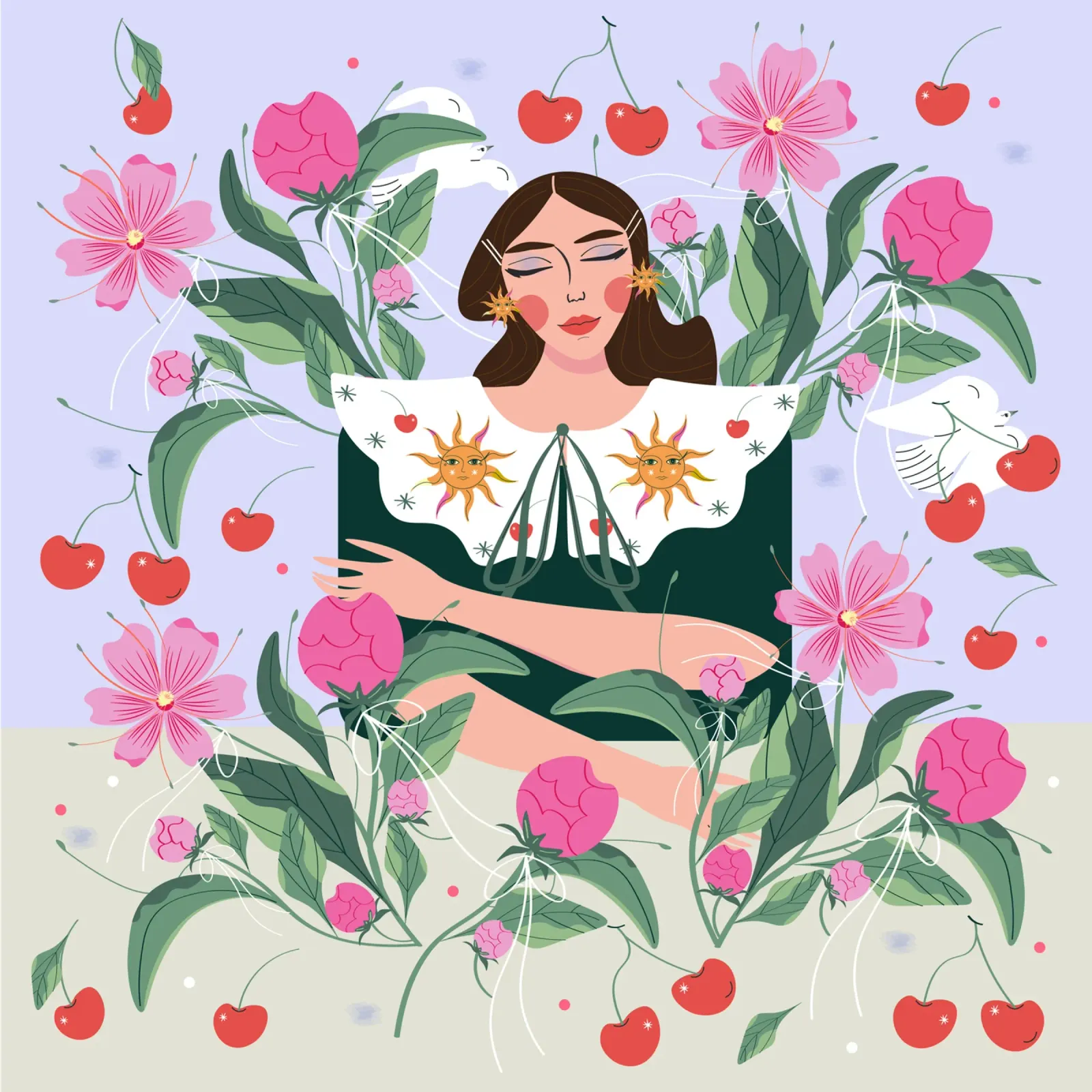 Amore di maggio tela con Cornice a cassetta da Silvie Illustration