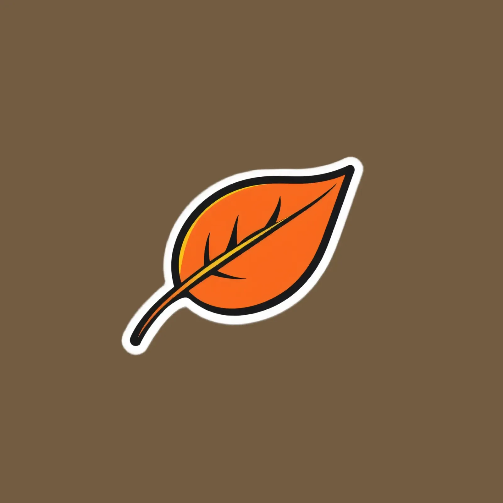 Bright orange leaf sticker with a customizable background canvas with Floater frame by DesignDoodle