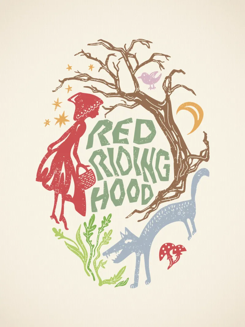 Fiaba di Cappuccetto Rosso poster con telaio in plastica da DYDesign