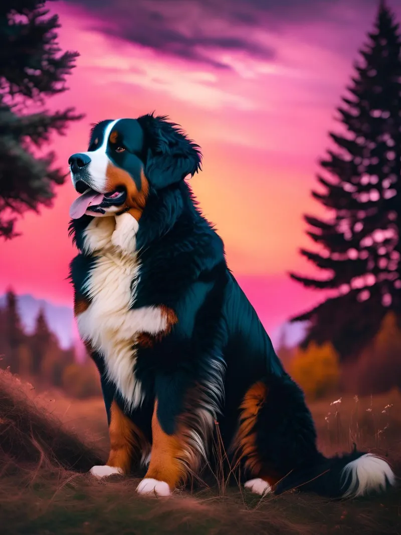 Bellissimo cane da montagna bernese #97 poster con telaio in alluminio da Yumis.Beargang.and.Me