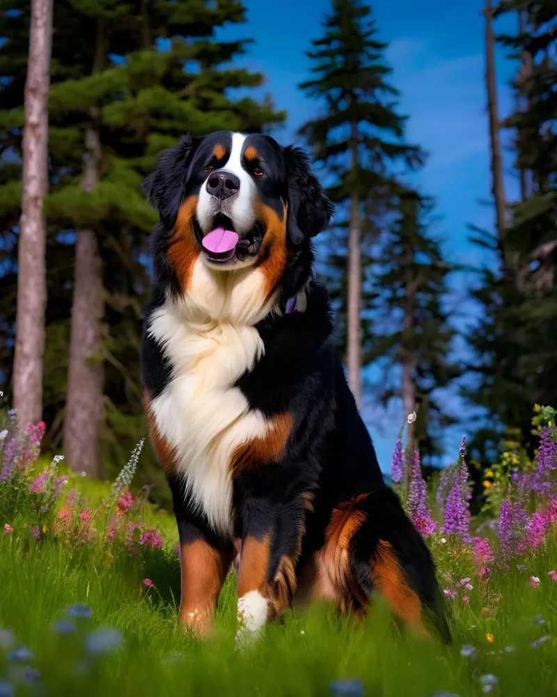Beautiful Bernese Mountain Dog #100 canvas with Floater frame by Yumis.Beargang.and.Me
