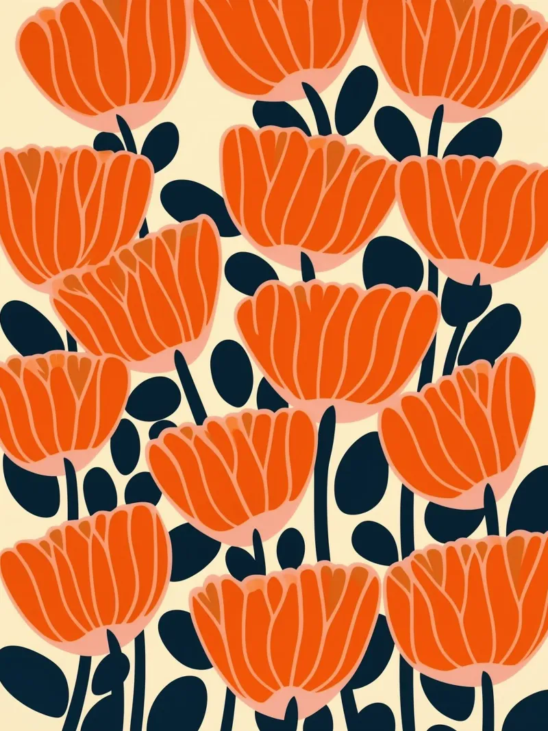 Midcentury Revival Poppie  Pattern pellicola backlit da Autofocus