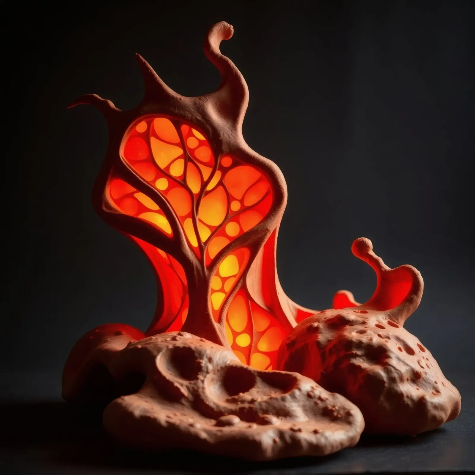 Lampe unique en céramique fabriquée à la main, au design organique et à l'aspect chaleureux. hahnemühle de DesignDoodle