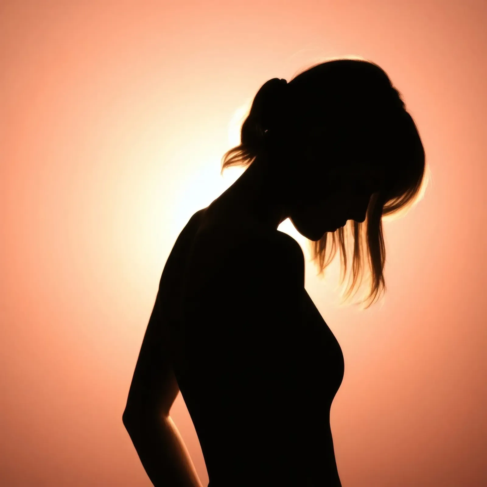 Silhouette di una donna in uno splendido tramonto pellicola backlit da DesignDoodle
