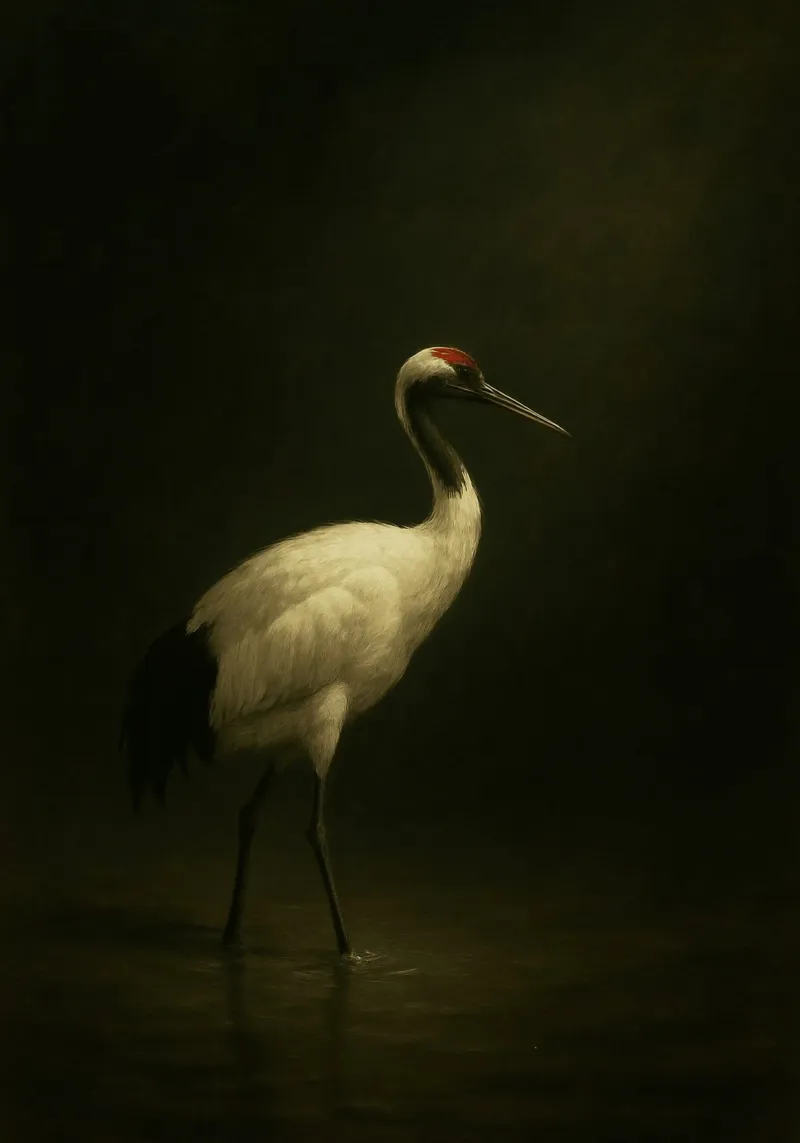 Moody Minimalist Crane Art alluminio dibond da Mosaic Dialogue