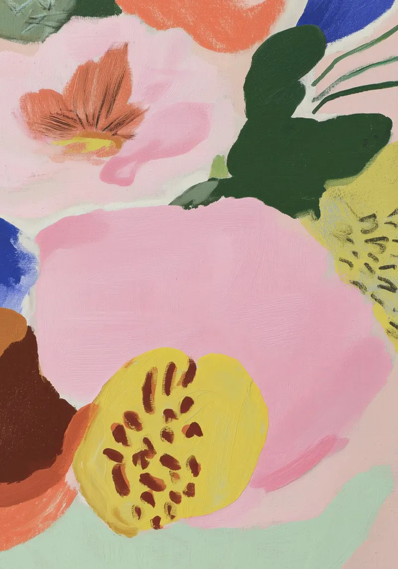 Impresión abstracta de flores, arte floral de pared, póster moderno metacrilato de Boheme
