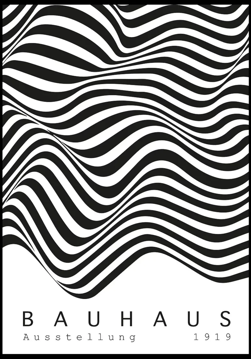linee ondulate in bianco e nero - illusione ottica poster da Janine P McGuire