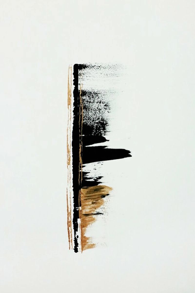 Gold And Black Minimal Abstract II poster da Ingrid Beddoes