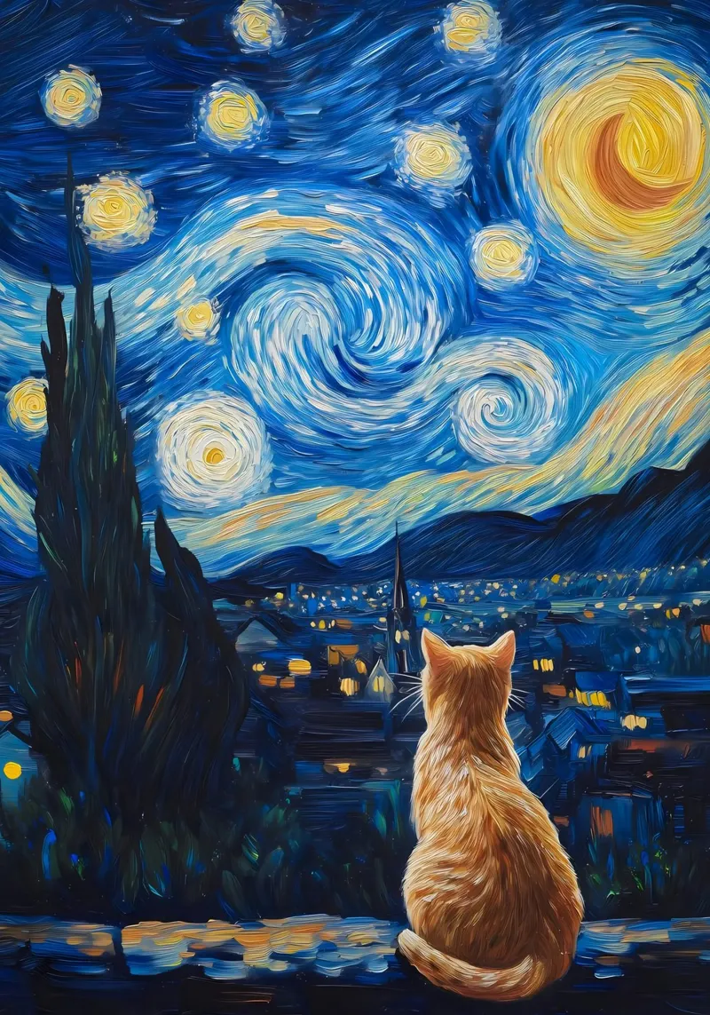 Sternenhimmel Nacht Sterne wirbelt Poster mit Holzrahmen von Janine P McGuire