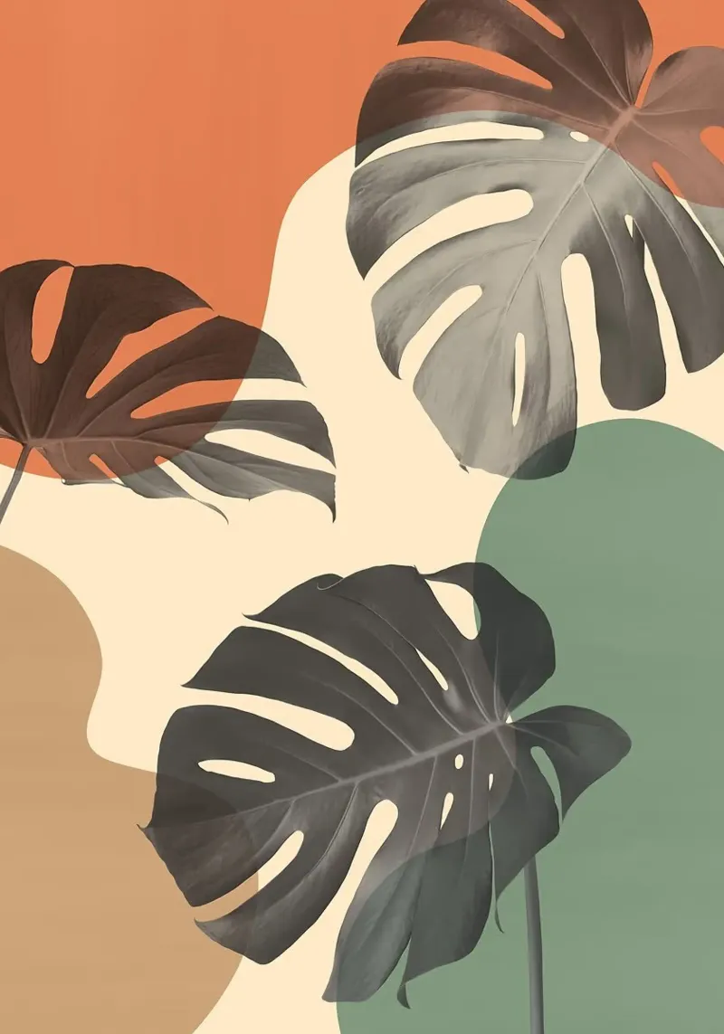 foglie di monstera pellicola backlit da Abstract Botanical Art