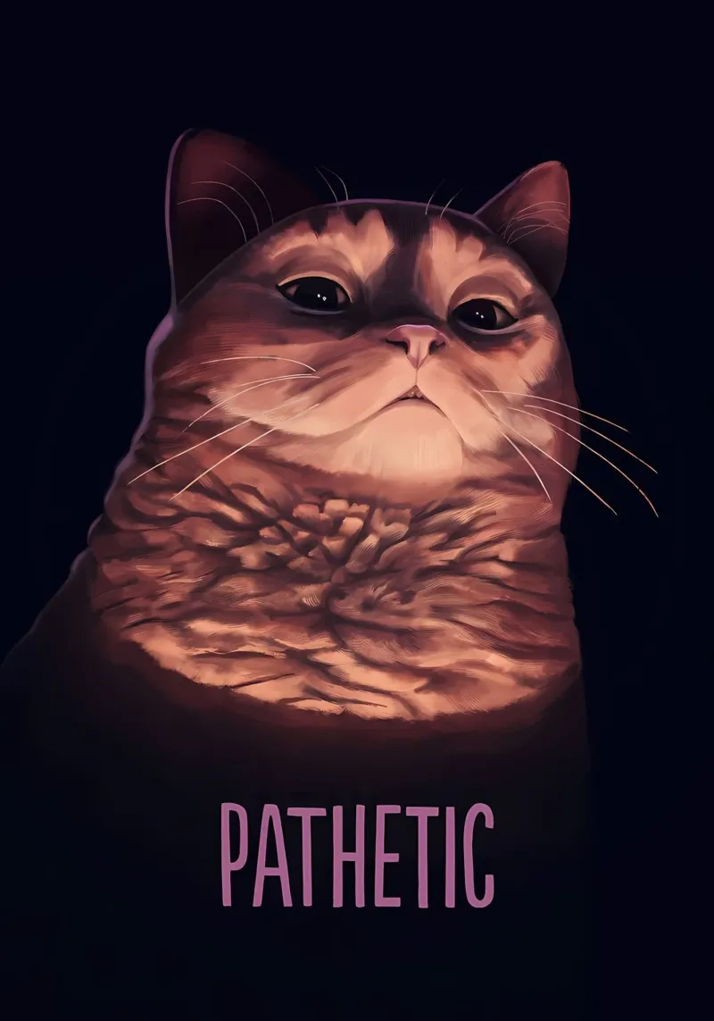 gatto umorismo testo animale baffi pellicola backlit da Paul Vasquez