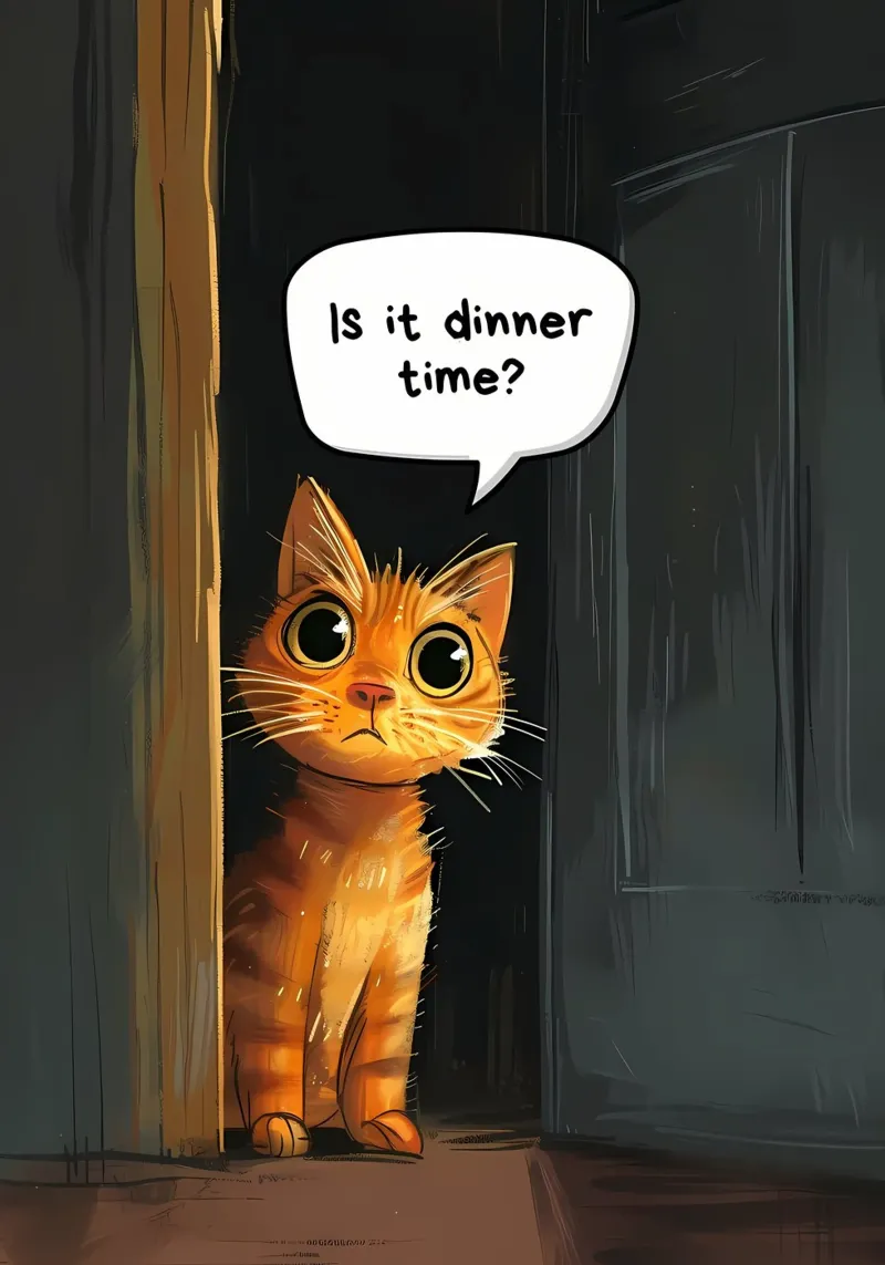cat door speech-bubble question forex plate by MinimalistPosterCharles