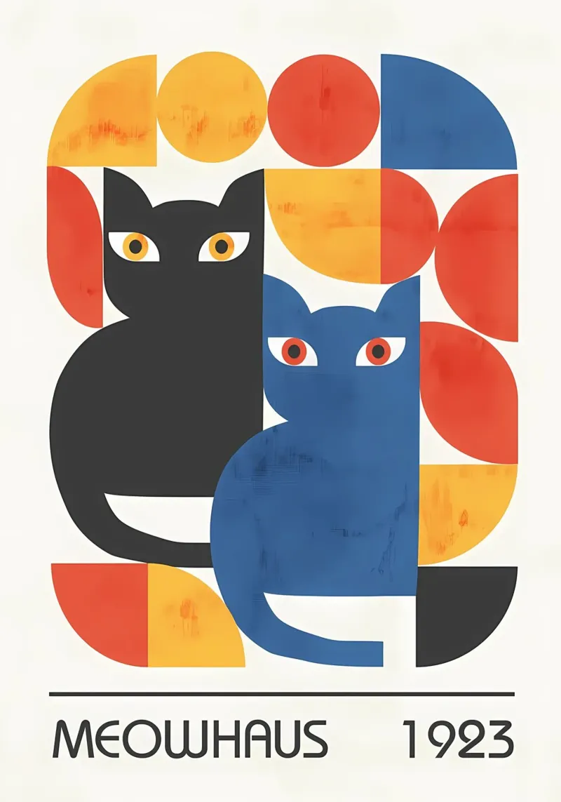 gatti forme astratte elementi grafici pellicola backlit da MinimalistPosterCharles