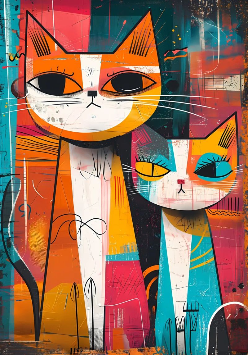 Katzen Felinen Schnurrhaare Schwänze Poster von Dale Edward YoungJr