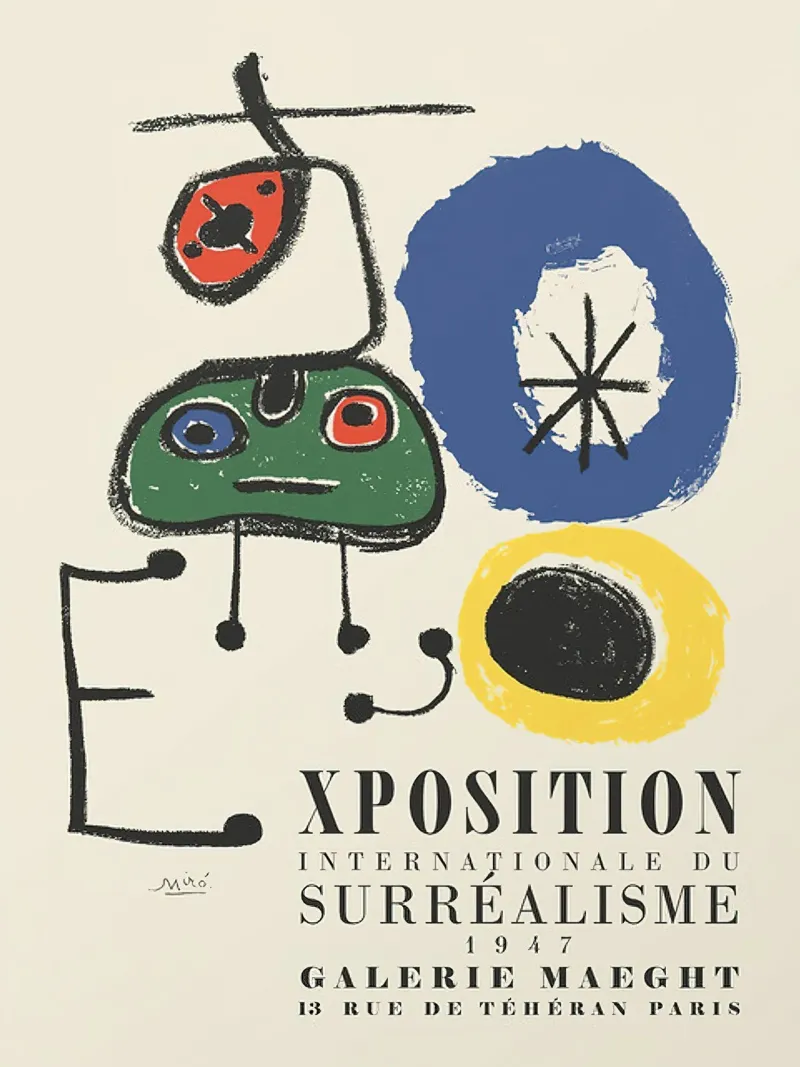 1947 mostra internazionale del surrealismo poster con telaio in plastica da phillipp veisenberg